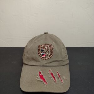 Alaska Arctic Circle Enterprises Grizzly‎ Bear Hat Cap Strap Back Slashed